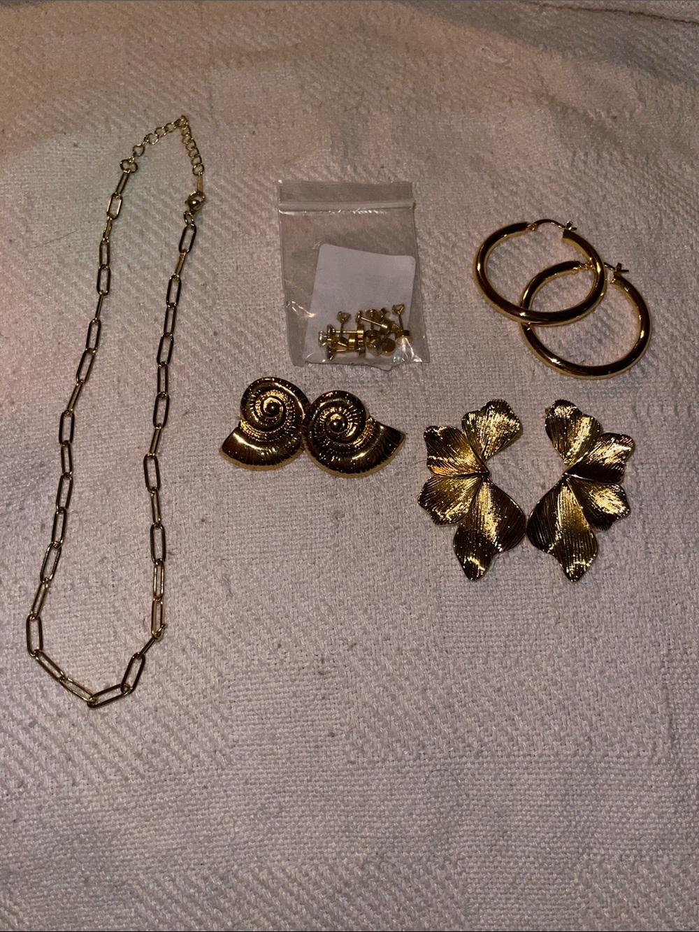 Fashion Jewelry Gold-Tone Earrings & Necklace Set